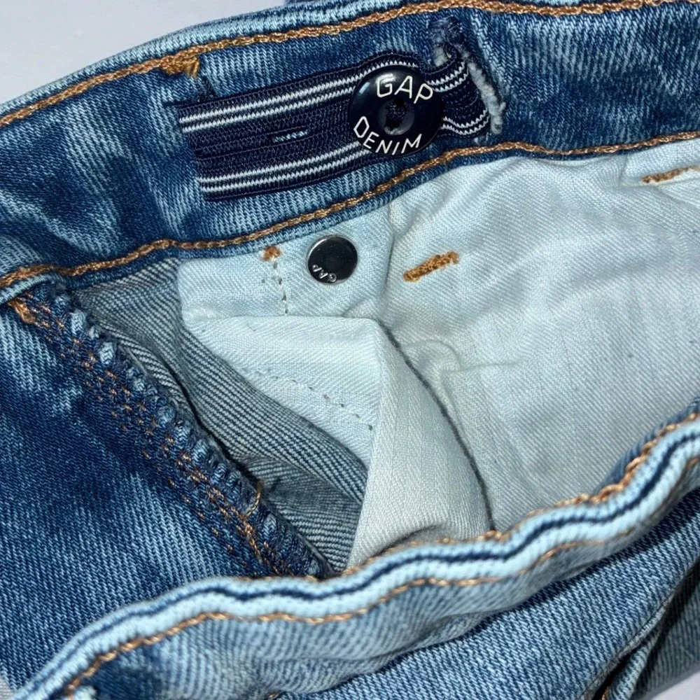 Gap Kids 70s Flare Jeans Light Wash Studded High Rise Boho Size 6